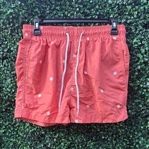 H&M Coral Polka Dot Swim Trunks